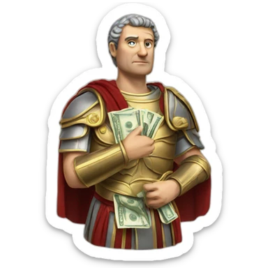 rome imperator with cash in hands sticker