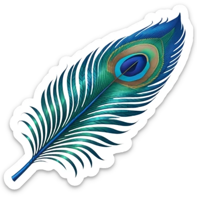 Peacock only a single feather sticker
