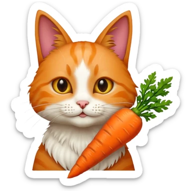 Katze mit mohrrübe sticker