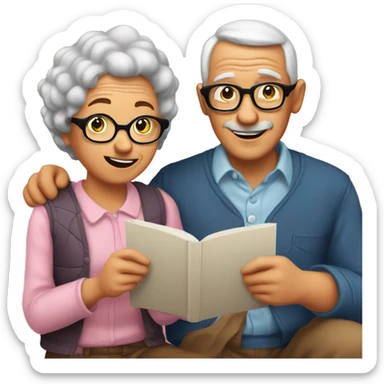 nerd Grandparents in Day St Valentines  sticker