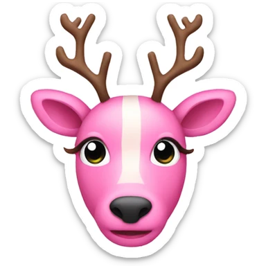 Pink reindeer  sticker