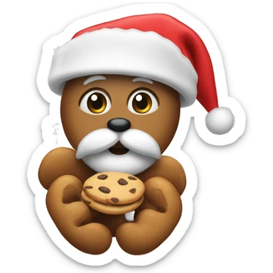 Santa claws with cookies sticker