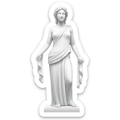Full body white Greek goddess statue sticker