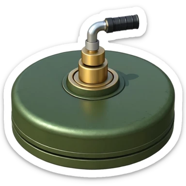 military green flat realistic anti-personnel mine sticker