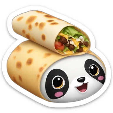 a panda and a burrito sticker