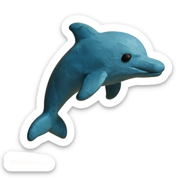 claymation style dolphin sticker