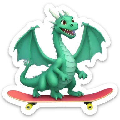 A dragon on a skateboard  sticker