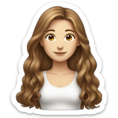 Brown long hair ,white girl  sticker