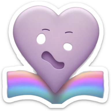 Heartbreak station from Apple Music logo with rainbow pastel color and a little blue light color  sticker