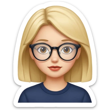 girl with glasses  sticker