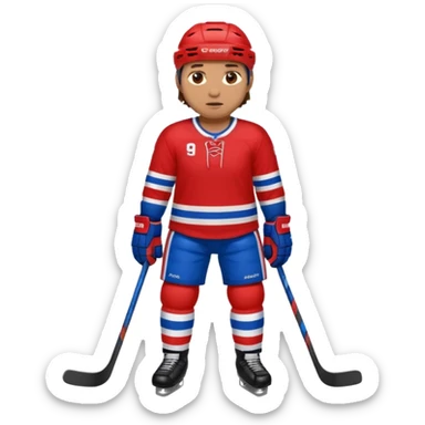 Hockey player in red and blue full body sticker