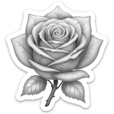 Make the ice rose look silver in the style of emoji, with no background. sticker