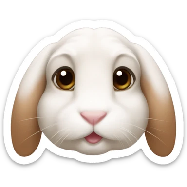 lop bunny with brown nose sticker