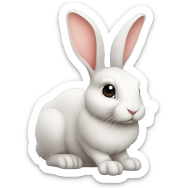 rabbit looking sideways black outlines sticker