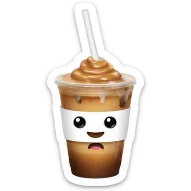 iced coffee caramel in a cup sticker