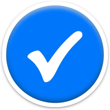 Mavi tik(tık beyaz renk. Yuvarlak olan taban mavi) sticker