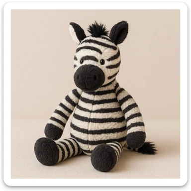 zebra jellycat stuffed plushie sticker