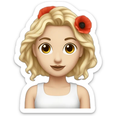 white girl poppies sticker