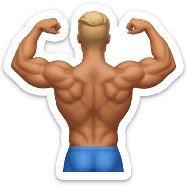 Man with back arched sticker