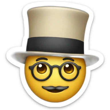 Gentleman with a hat and monocle sticker
