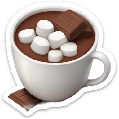 Chocolate cocoa with marshmallows in  sticker