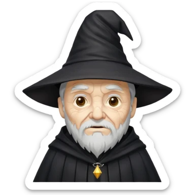 old wizard with black robe and wizard hat cracked skin sticker