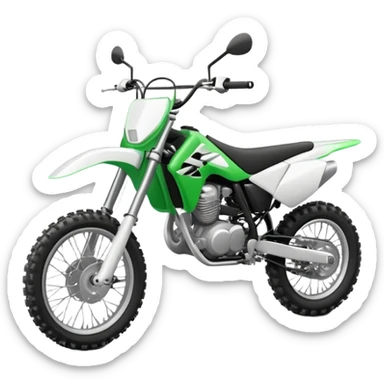 Dirt bike blanche et verte sticker