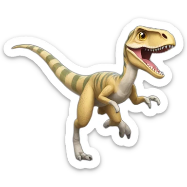 Velociraptor running sticker