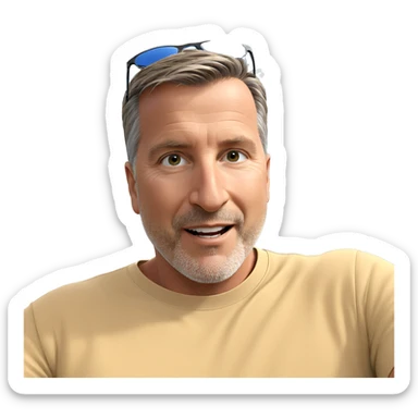 happy guy outdoors under blue sky sticker