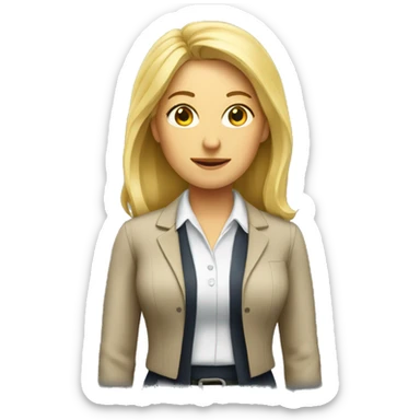 blonde woman teacher standing sticker