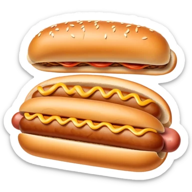 Plain hotdog without any sauce or condiments. Just a sausage in a bun, no ketchup, no mustard, completely dry sticker