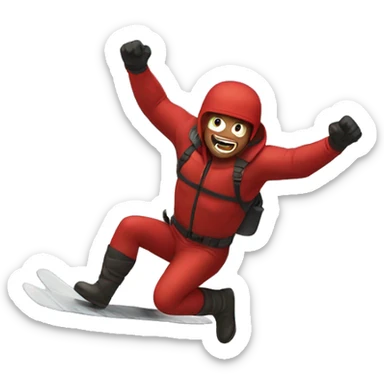 Daredevil falling off of a snowy moumtain sticker