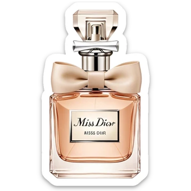 Classic miss dior eau de parfum, bow bottle, low, beige sticker