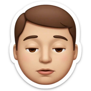 A male emoji with big fat lips with it’s eyes closed not smiling with n sticker