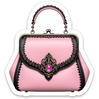 pink and black gothic purse sticker
