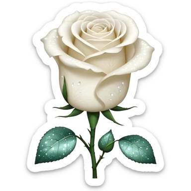 Glitter White Roses sticker