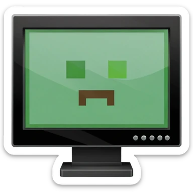 transparent monitor icon with the title 'minecraft' on it sticker