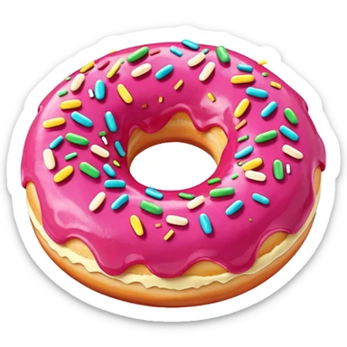 Pink cream donut sticker