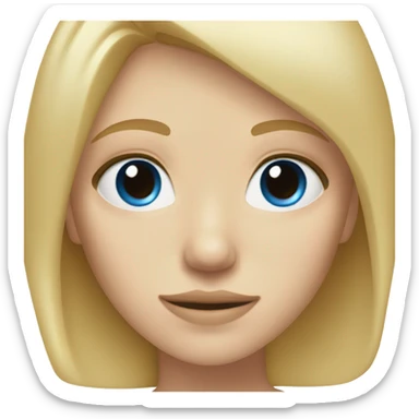 Blonde girl with blue eyes and acne  sticker