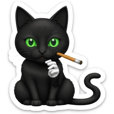 gato preto fumando sticker