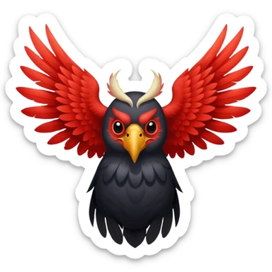 Tengu – Red-faced spirit with long nose and wings. sticker