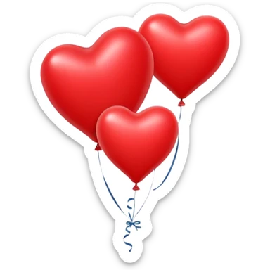 Balloons red with a heart sticker