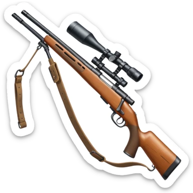 deer hunting bolt action rifle with a scope and sling sticker