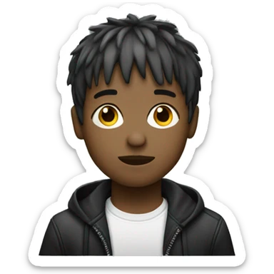 boy with a fringe and short hair music producer sticker