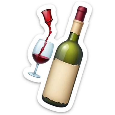 Broken wine bottle sticker