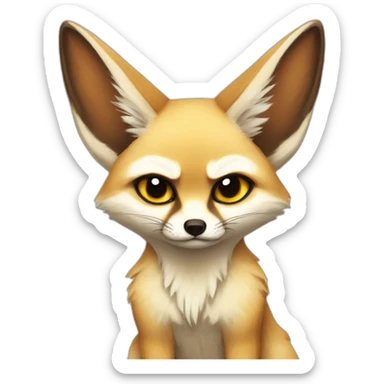 grumpy fennec fox sticker