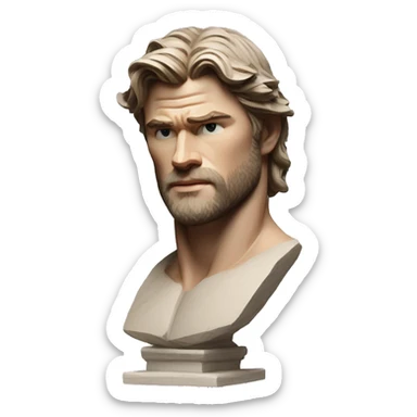 chris hemsworth greek sculpture sticker