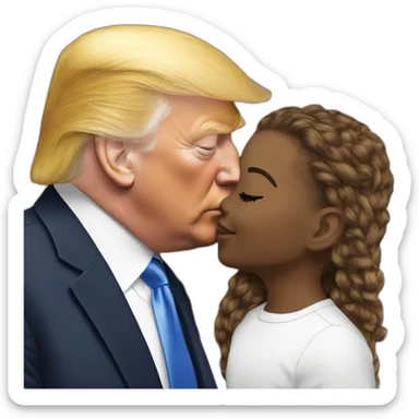 trump kissing his daughter, positivity, inclusiveness sticker