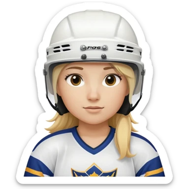 Girl hockey player with blonde hair sticker