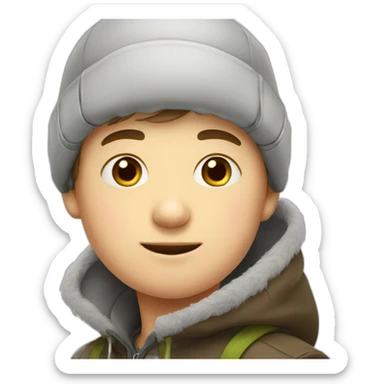 russian boy with chapka sticker